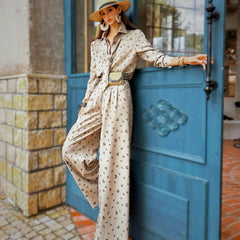 Bohemian Two-Piece Set Relaxed Top & Palazzo Pants