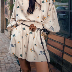 Linen-Blend Floral Print Elastic Waist Shorts with Relaxed Fit