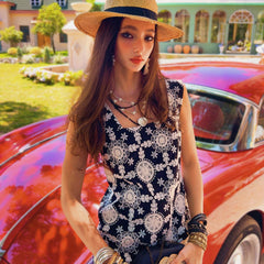 Boho Embroidered Dress – Lightweight Summer Shift With Square Neckline