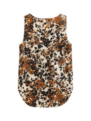Linen-Blend Boho Floral tank top, in Earth Tones – Effortless Summer Style