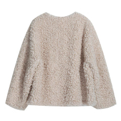 Womens Teddy Sherpa Pullover, Plus Size Fuzzy Jacket with Pockets