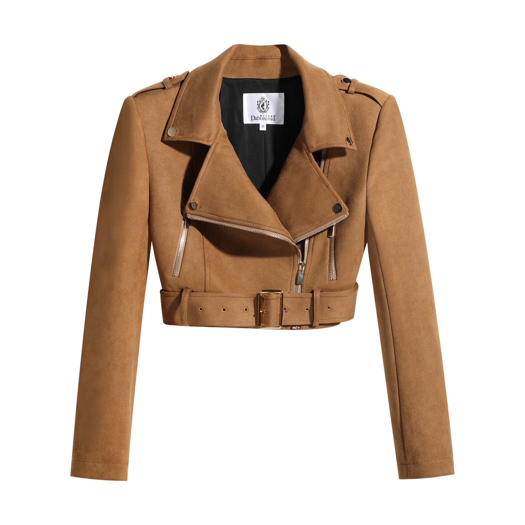 Cropped Bomber Leather Moto Jacket – Black, Fitted, Rock-Chic
