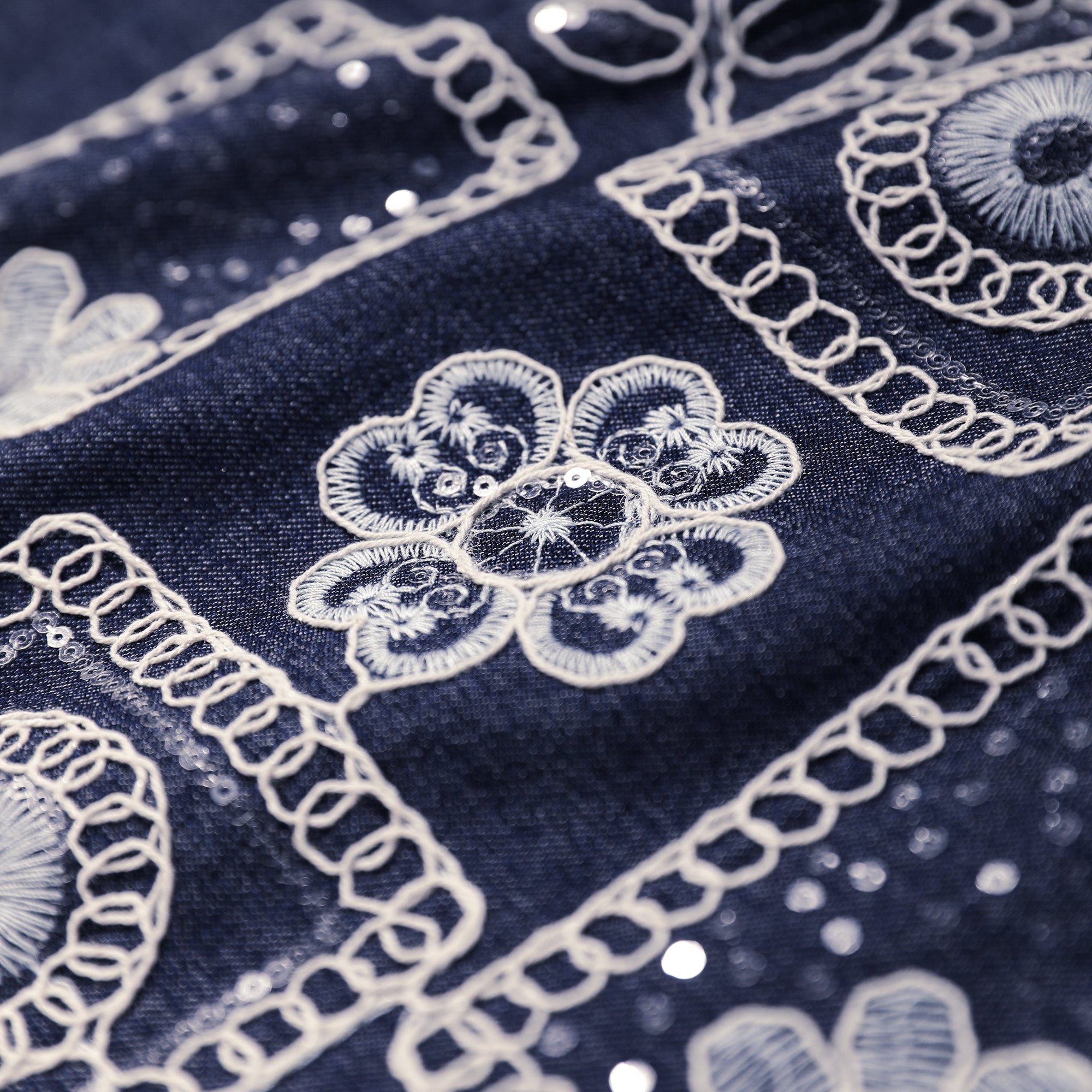 Embroidered Linen-Blend Summer Dress, Boho Chic Square Neck Midi Dress with Floral Pattern