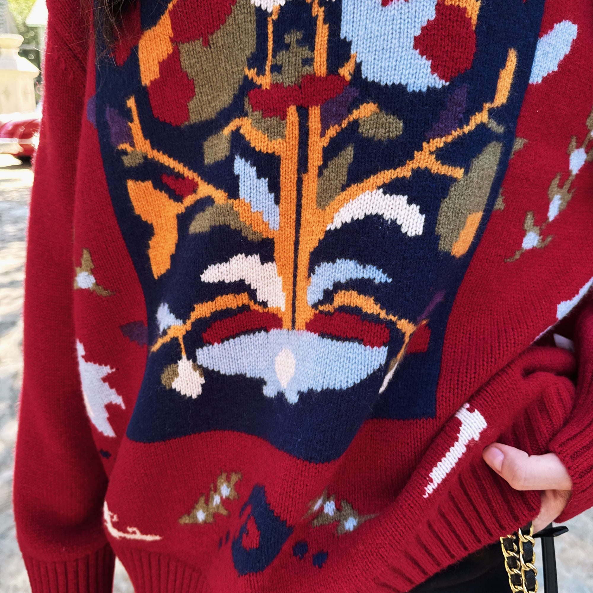 Boho Jacquard Crewneck Sweater - Dabuwawa