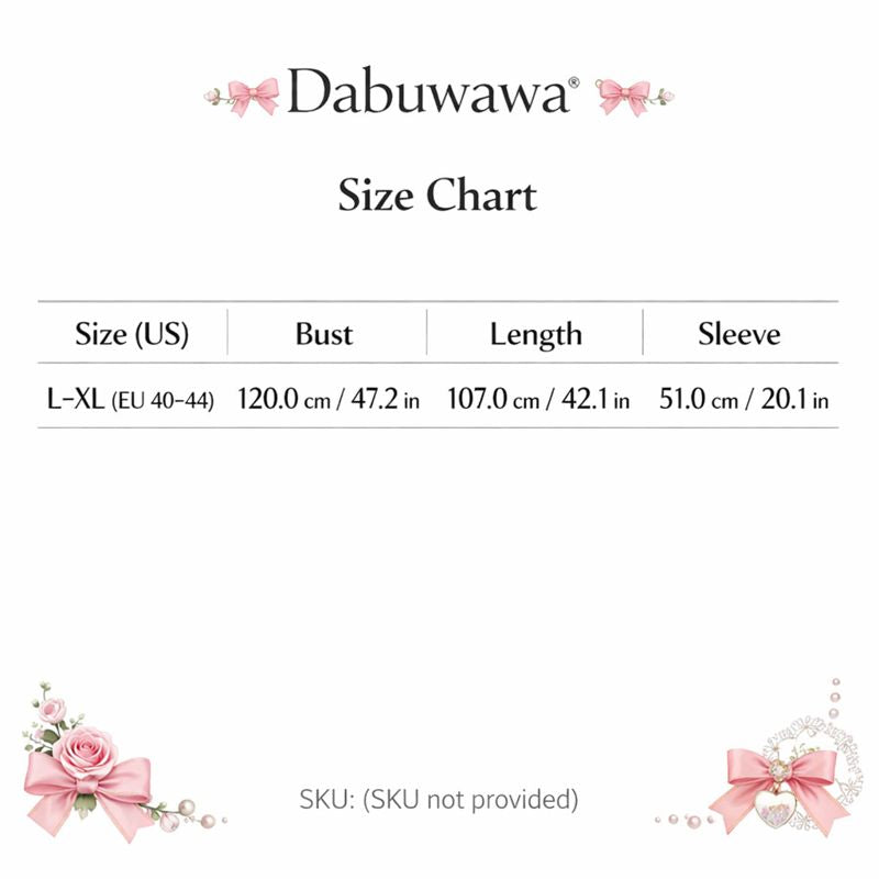 a size chart for a garment, with a table listing the bust, length, and sleeve measurements for different sizes. The chart is titled "Size Chart" and includes a description of the measurements. The image is a collage of multiple images, and the text provided is not a complete description of each image. The phrase "SKU: (SKU not provided)" is also present, indicating that the size chart is not accompanied by a specific SKU number.