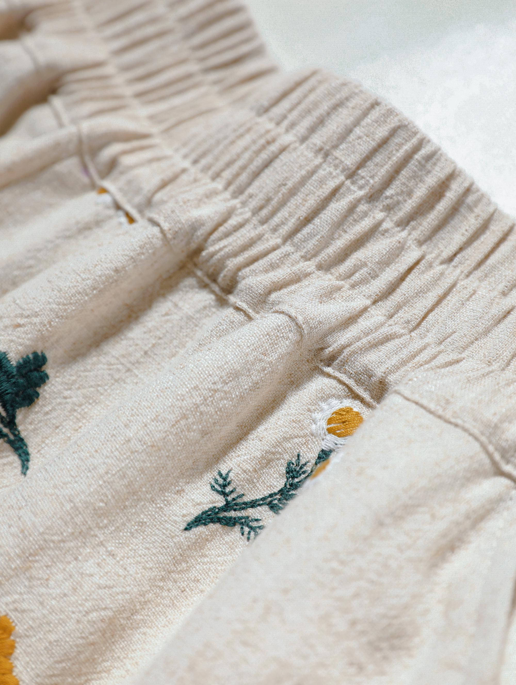 Boho Linen Summer Dress | Flowy Floral Mini Dress | Kimono Sleeves & Belted Fit