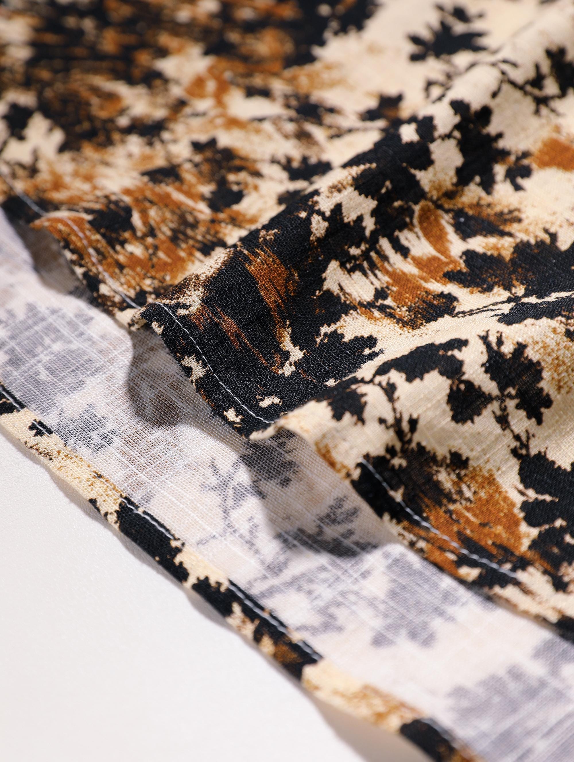 Linen-Blend Boho Floral tank top, in Earth Tones – Effortless Summer Style