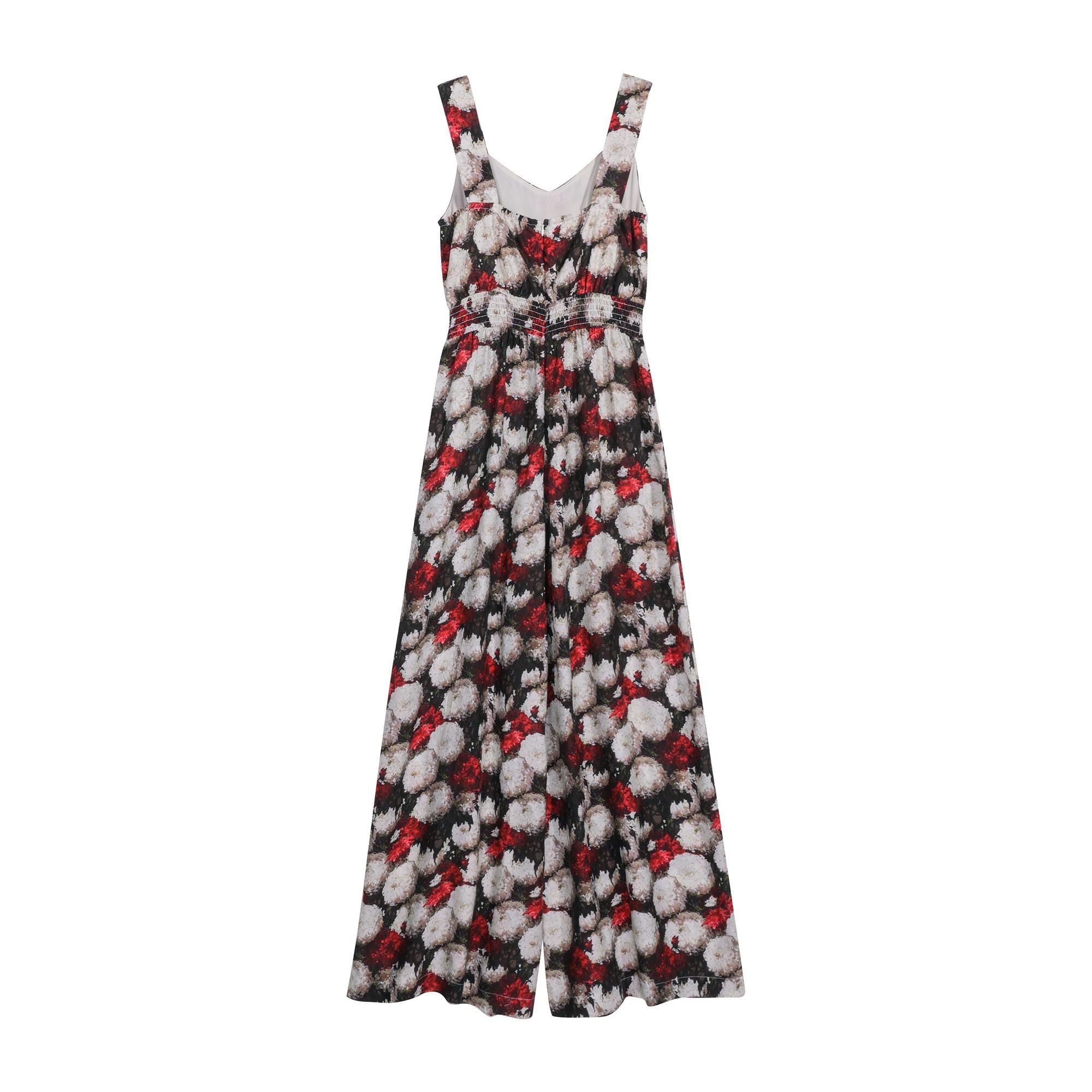 Floral Wide Leg Jumpsuit | Linen-Blend Summer Romper | Boho Sleeveless Vacation Outfit