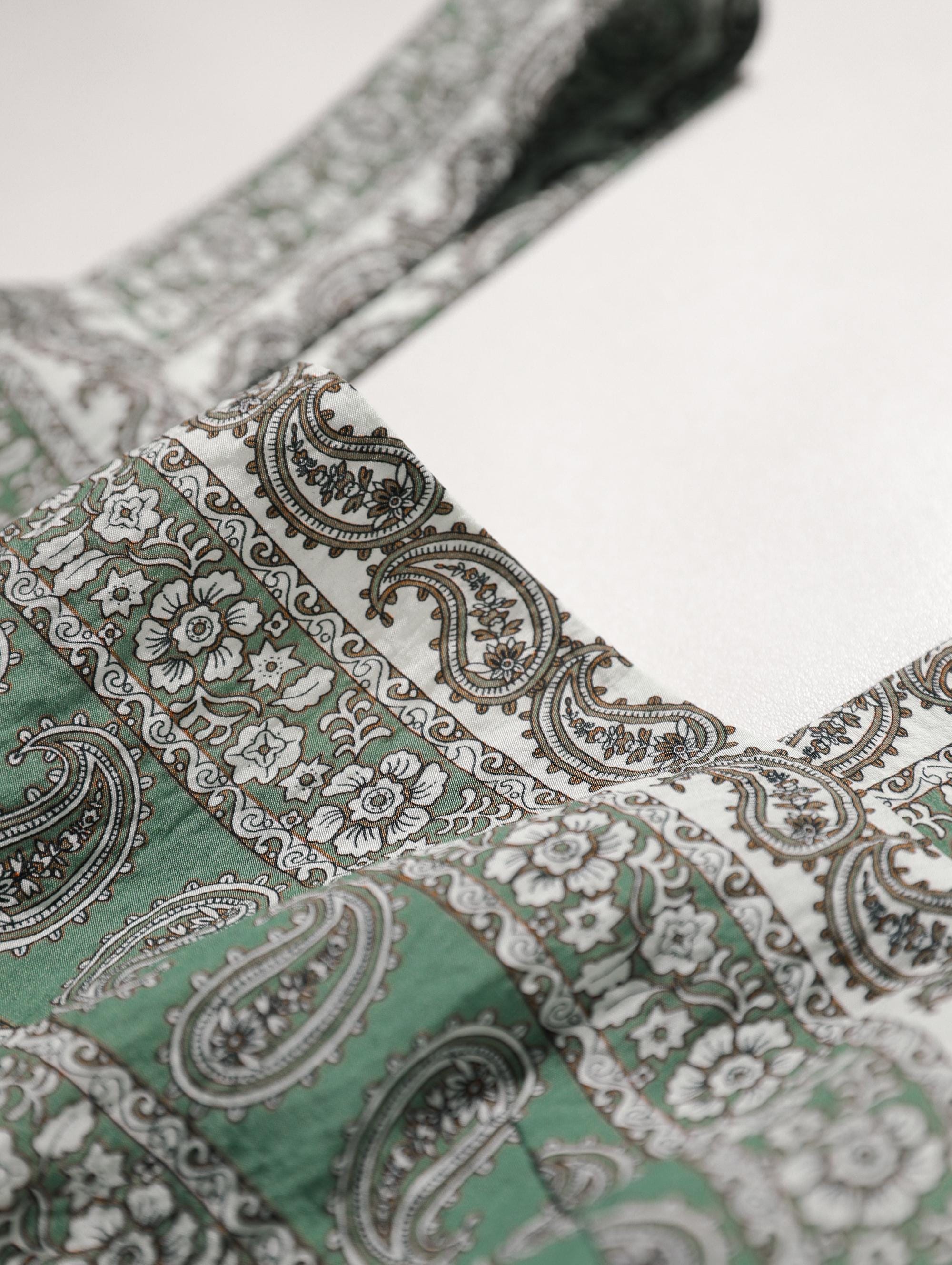 Linen-Blend Boho Paisley Crop Top in Olive Green – Summer Essential