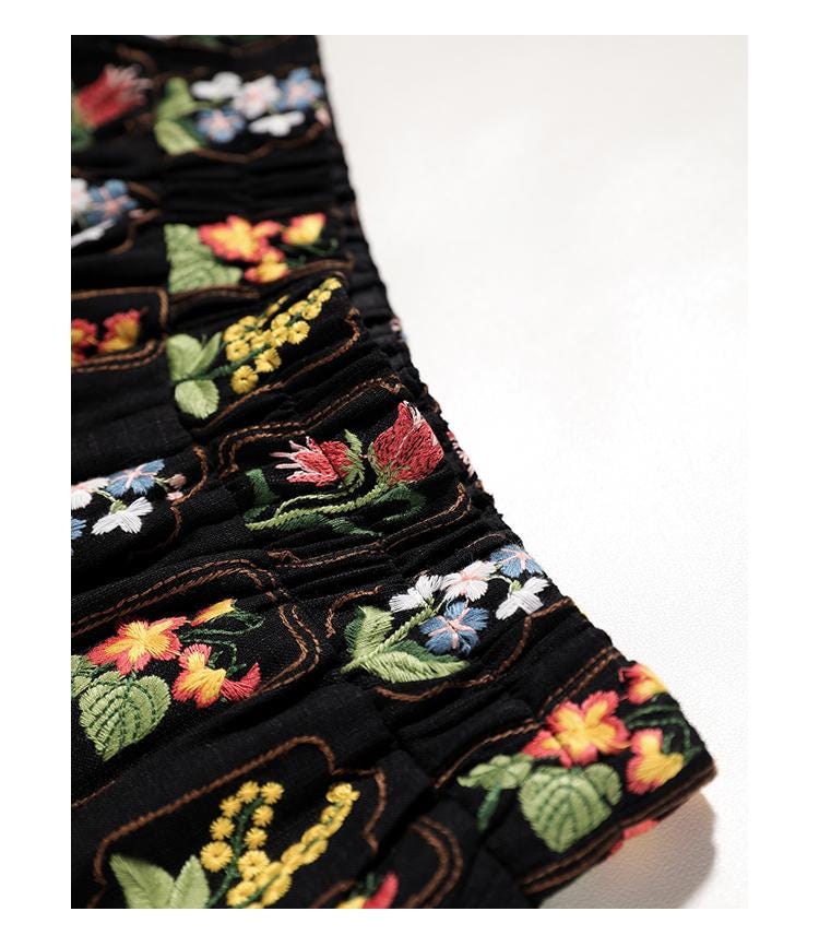 Floral Linen-Blend Boho Shorts, Elastic Waist Summer Shorts with Colorful Flower Print