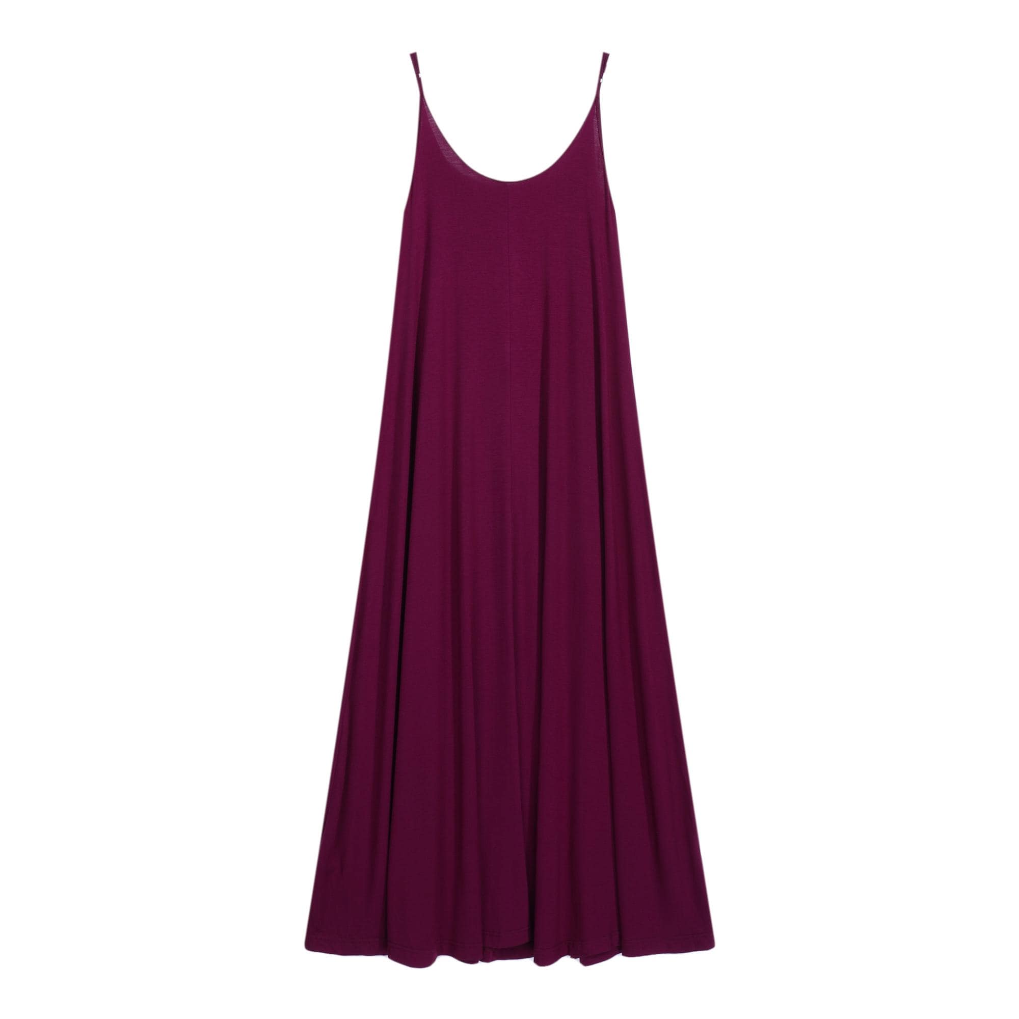 Linen-Blend Purple Graphic Maxi Dress with Spaghetti Straps for Effortless Boho Vibes