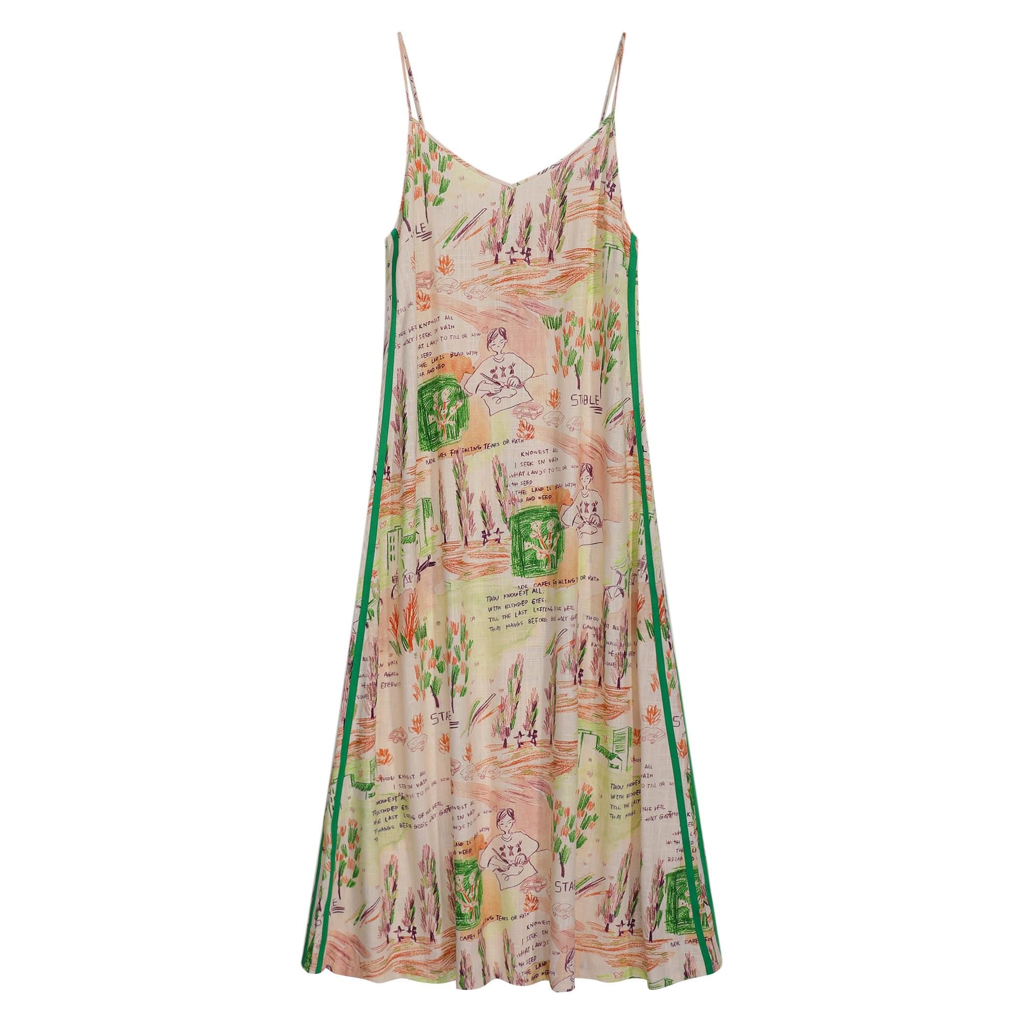 Boho Maxi Slip Dress | Printed Spaghetti Strap Summer Sundress