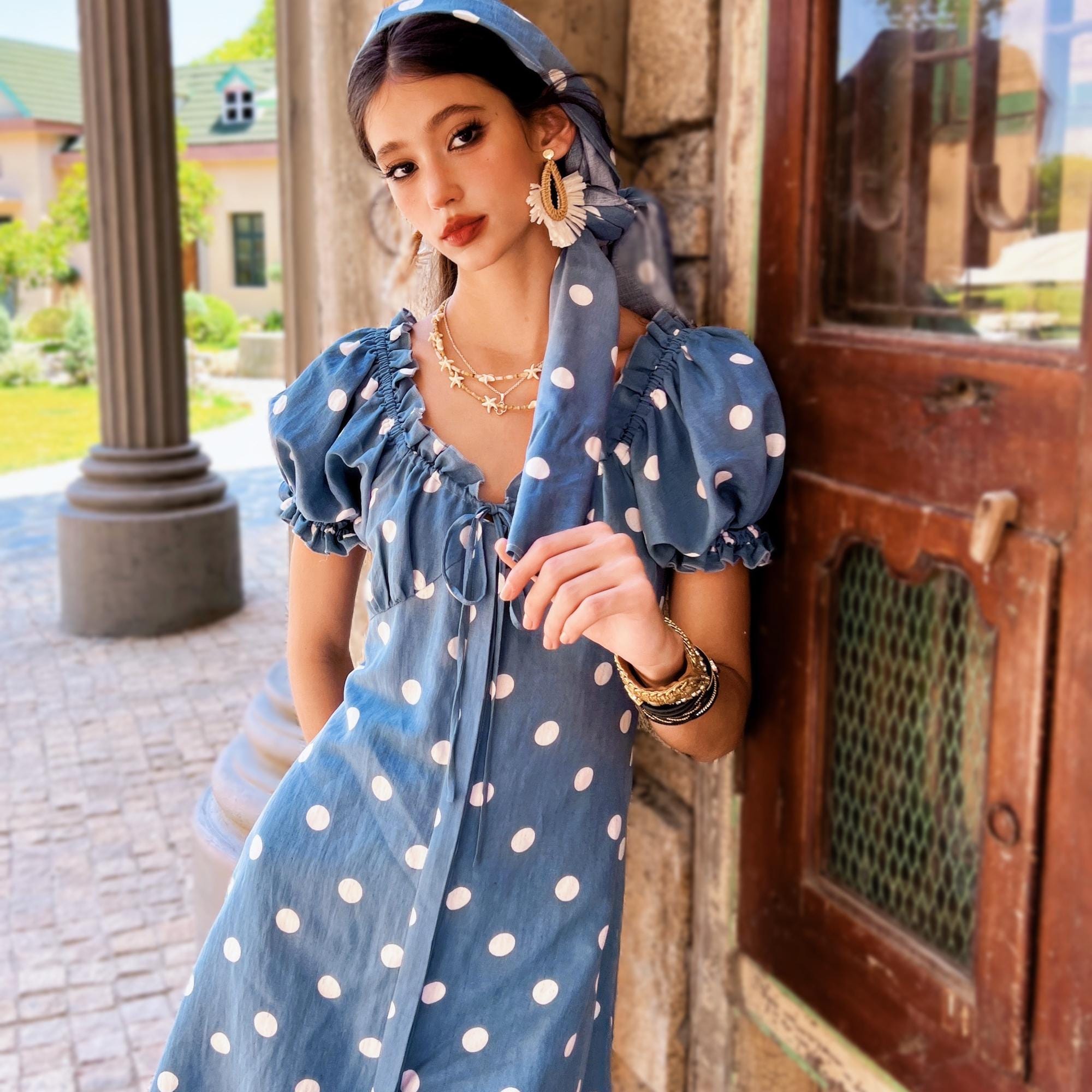 Navy Blue Boho Maxi Dress