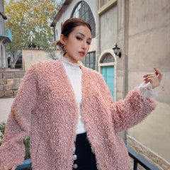 Womens Teddy Sherpa Pullover, Plus Size Fuzzy Jacket with Pockets